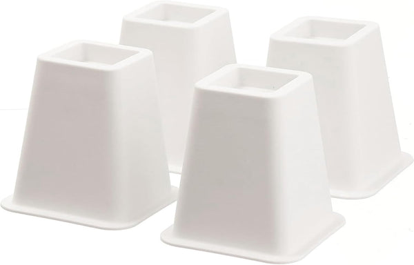 HOME IT 5 to 6-inch Super Quality Black Bed Risers - 4-Pack for Under Bed Storage
