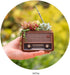 Wooden Pots, Mini Flowerpot, Retro Resin Succulent Planter Bonsai Pot Desk Holder Mini Ornament (Radio Natural)