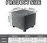 DUJUIKE Square Ottoman Covers Protector, Stretch Comfortable Velvet, Elastic Bottom, Grey (Size S: 13-18"/15-18")