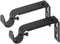 Ivilon Adjustable Brackets for Curtain Rods - Set of 2 for 1/2 or 5/8 Inch Rods - Antique Black