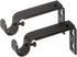 Ivilon Adjustable Brackets for Curtain Rods - Set of 2 for 1/2 or 5/8 Inch Rods - Antique Black