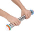 Stainless Steel Rolling Pin, Non-stick Adjustable Cake Dough Roller with Thickness Ring, Bakeware Tool
