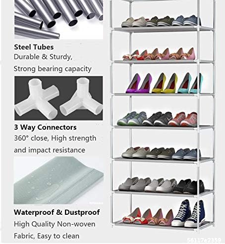 GREEF 10 30 Closet, Tier Pairs Shoe Rack with Dustproof Cover Large Shoe Storage Organizer Cabinet for Bedroom