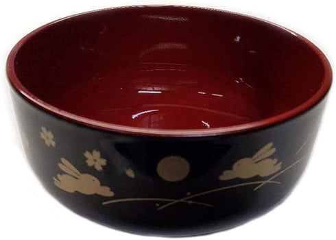 JapanBargain 2943 Soup Bowls, Japanese Plastic Cereal Rice Bowls, Bunny and Moon Pattern, 5-inch, 4 Pack