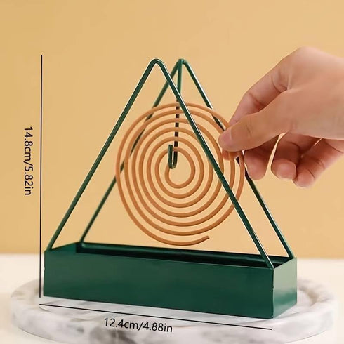 Designer Portable Iron Mosquito Coil Holder with Handle - Fireproof Material Incense Holder