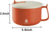 Microwave Ramen Bowl with Handles, 304 Stainless Steel Liner, Microwavable Soup Mug with Lid, 42 oz, Orange