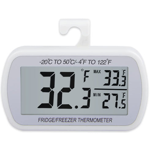 AEVETE Waterproof Digital Refrigerator Thermometer, Large LCD Freezer Room Thermometer with Magnetic Back