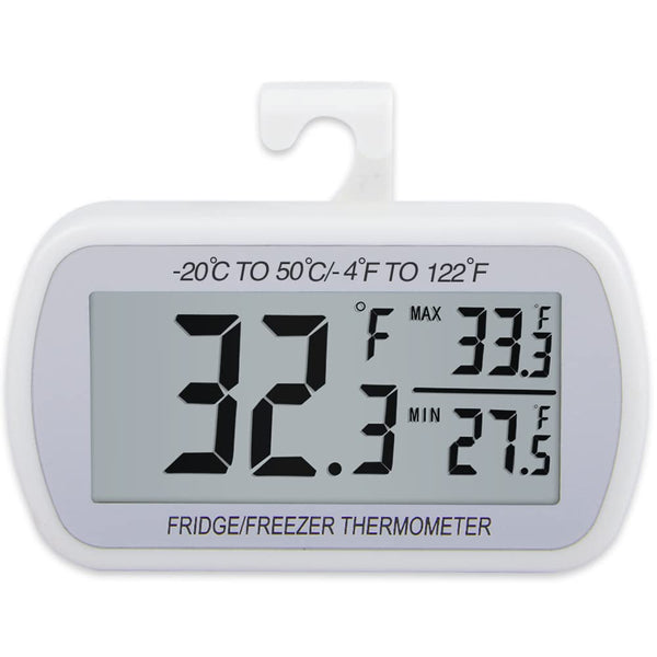 AEVETE Waterproof Digital Refrigerator Thermometer, Large LCD Freezer Room Thermometer with Magnetic Back