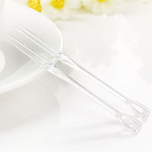 TCOTBE 300 Disposable Fruit Forks, 3.5 Inch Plastic Cocktail Picks, Cute Heart Shapes for Party Supplies