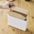 Wood Accent Coffee Pourover Filter Case with Lid - Stainless Steel Container Dispenser