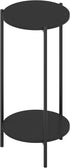 2-Tier 11.57 8.16 4.36 inches, Furinno Besi Modern Tall Round Side End Table with Sturdy Metal Legs, (W) x (H) x (D)