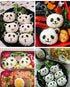 Bento Accessories Rice Ball Mold - Cartoon Panda Sushi Maker Mould, Seaweed Cutter for Kids Packed Lunch