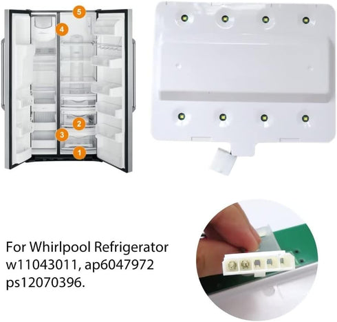 Replacement LED Light Module for Whirlpool Refrigerator, W11043011, AP6047972, W10866538