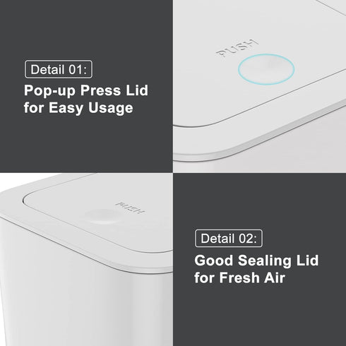 3 Pack 2.6 10L N. NETDOT Gallon / Bathroom Trash Can with Lid,Kitchen Garbage Can Small Trash Bin Waste Basket