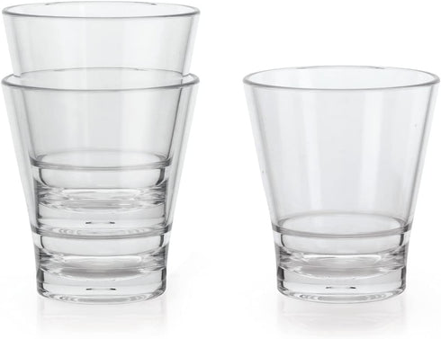 G.E.T. S-11-CL-EC 12 oz. Clear Rim-Full Stackable Glass, Break Resistant (Pack of 4)