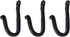 Renovators Supply Black Wrought Iron Bathroom Hooks, 3.5 in., Pack of 3