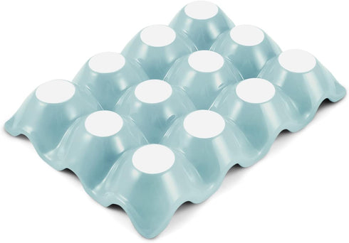 12 Dozen Countertop Flexzion Ceramic Cups Egg Tray - Whole Porcelain Egg Holder Container Keeper Storage Organiser