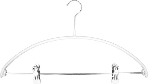Mawa by Reston Lloyd European Non-Slip Metal Clothing Hanger, Set of 5, Adjustable Pant Clips, White
