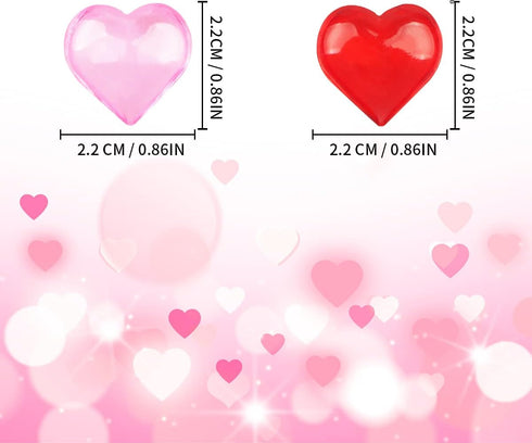 Fangoo 110 Pieces Red Pink Acrylic Heart Gems, Valentine's Day Decor Heart Rocks for DIY Crafts Engagement