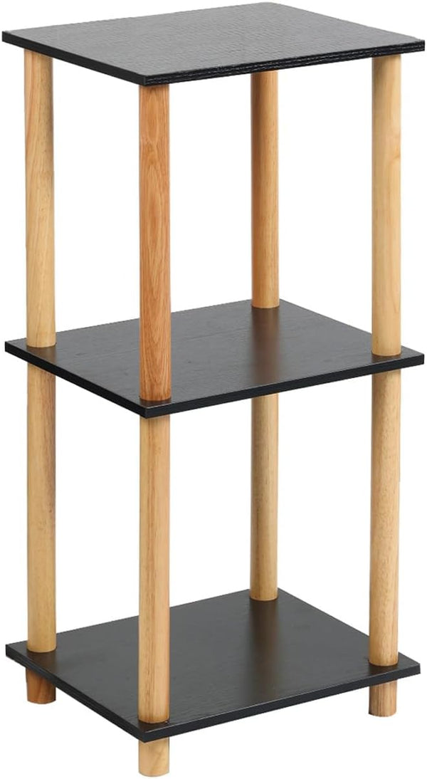 Haeterna 3-Tier Black Bookshelf, Wooden Bookcase with Open Shelves, for Small Spaces,Living Room