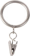 Kenney Classic Clip Rings, Satin Nickel, for Rods up to 1-Inch Diameter, 7-Pack