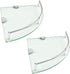 Boocalny 2 Pack Glass Corner Shelf, Corner Shower Shelf with Stainless Steel Rails,