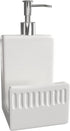 Soap Dispenser with Sponge Holder, Ceramic Dish Soap Dispenser for Kitchen Sink,