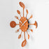 Timelike 16" Metal Kitchen Cutlery Utensil Spoon Fork Wall Clock, Creative Modern Home Decor, Orange