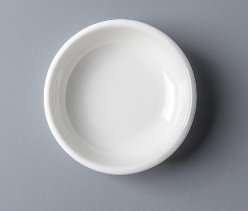 4pcs White Ceramic Dipping Bowls - 3 Inch Seasoning Dishes for Appetizers