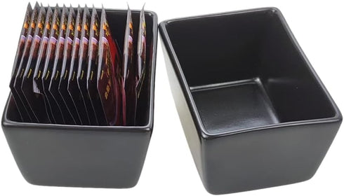 Sizikato Matte Black Porcelain Sugar Packet Holder, 5 Oz Tea Bag Bowl