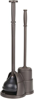 mDesign Plunger and Brush Set for Toilet Bowl - Hidden, Modern Toilet