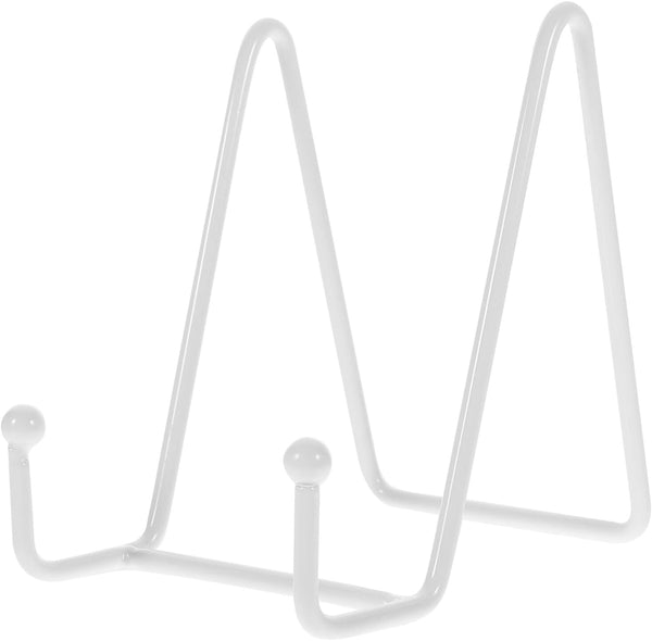 PRETYZOOM Photo Frame Stand, Metal Plate Holder for Display, White Picture Frame, Ceramic Plate, Iron