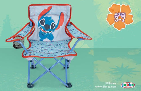 24M+ Lilo & Stitch Children's Chair Foldable Camp Chairs for Kids - Fold and Go Chair for Park, Sports or Patio