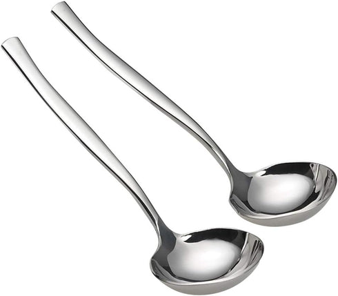 Idotry 2-Piece Stainless Steel Gravy Soup Spoon, Small Ladle for Gravy and Soup