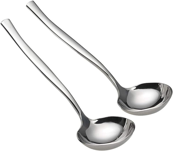 Idotry 2-Piece Stainless Steel Gravy Soup Spoon, Small Ladle for Gravy and Soup