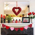 4 Pack Felt Heart Garland Banner - No DIY Valentines Day Decorations for Anniversary, Engagement, Wedding Party