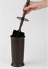 mDesign Toilet Bowl Brush and Holder - Compact Bathroom Toilet Scrubber in Modern Holder - Hyde Collection - Bronze