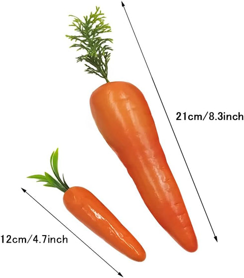 Carrots,15 Fake Pcs Plastic Carrot Easter Decor, Lifelike Fake Vegetables Mini Carrots for Easter Ornaments Home