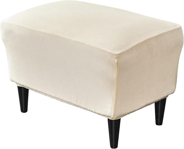 Stretch Ottoman Covers, Velvet Ottoman Slipcover Rectangle Storage Stool Cover Footstool Slipcover