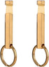 2PCS Solid Brass Keychain Beer Bottle Opener - Handcrafted Brass Copper Key Rings (KPQ-502L), Small Gold