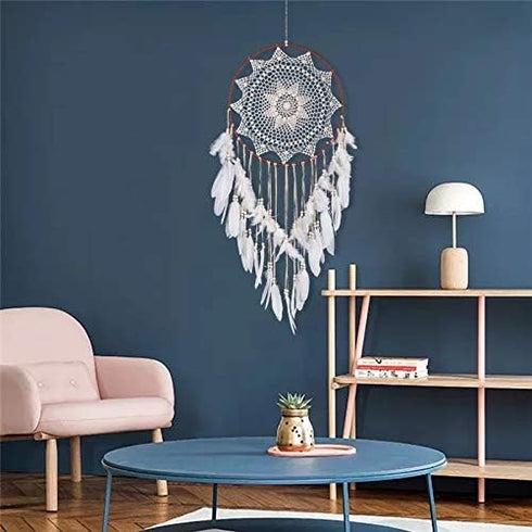 Tvoip Dream Catcher - Handmade Feather Dreamcatchers for Wall Hanging, Bedroom Home Decoration (Dia 15.75inch)