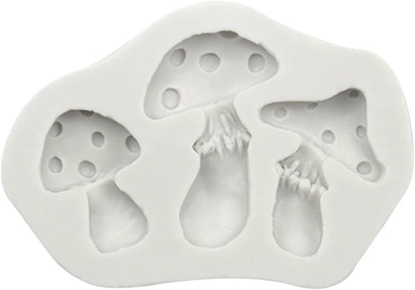 White Mushroom Silicone Mold, Chocolate Candy Clay Mold for DIY Dessert, Handmade Cupcake Decor, Baking Tool