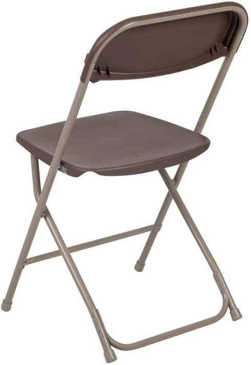 2 Pack 650LB Flash Furniture Hercules Series Plastic Folding Chair - Brown - Weight Capacity Comfortable Event