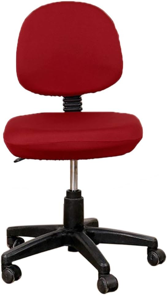 TOPINCN Office Computer Chair Covers, 2 Piece Split Stretchable Slipcover Protector for Rotating Swivel Chair, Red
