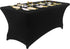Peomeise 6FT Spandex Table Cover Rectangular Stretch Tablecloth (Black, 6FT)
