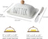 Farmhouse Decorative Kitchen Countertop Butter & Cream Cheese Dish with Lid, White Butter Keeper with Cover