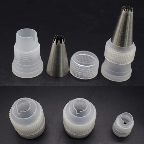 6 Pack Piping Nozzles Coupler, Cake Decorating Tools, 3 Size Couplers for Icing Nozzles