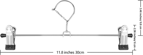 NORTHERN BROTHERS Pants Hangers, 12 Pack Skirt Hangers with Clips for Men Women Kids Clothes