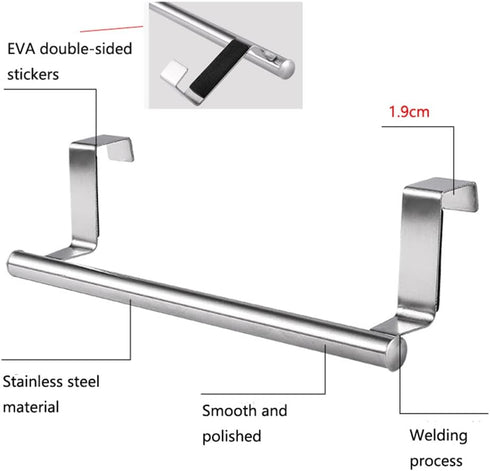 Stainless Steel Towel Rack, Bathroom Towel Holder Stand, Wall Mounted Organizer Shelf for Kitchen Towels (1 pcs)
