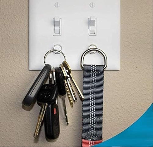 Magnetic Key Rack Key Holder for Light Switch, Smart Modern Design for Keychain Rings, Easy Installation (4 Pack)